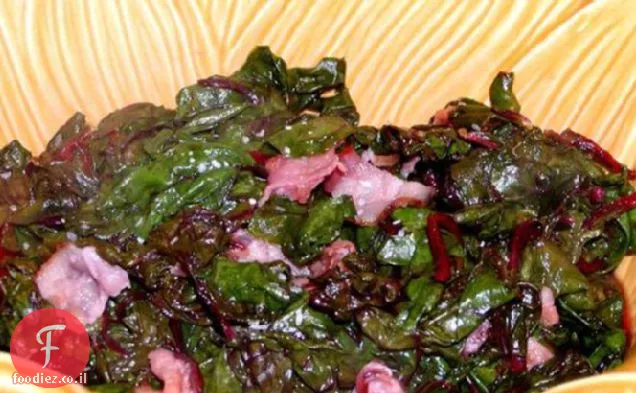 Chard עם רוטב בייקון