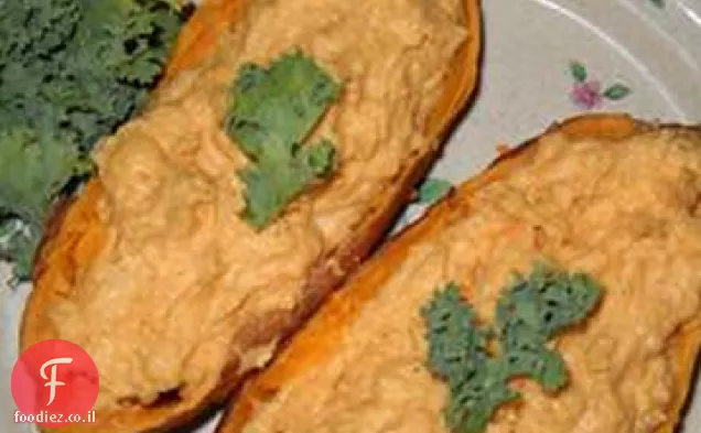 פעמיים תפוחי אדמה מתוקים אפויים