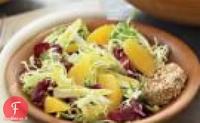 סלט ירקות חורף עם תפוזים וגבינת עיזים