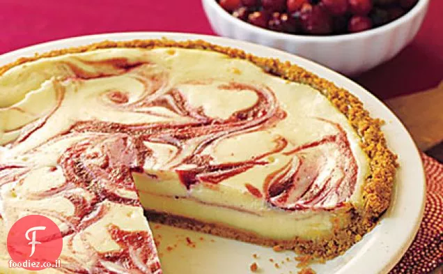 עוגת גבינה מערבולת חמוציות