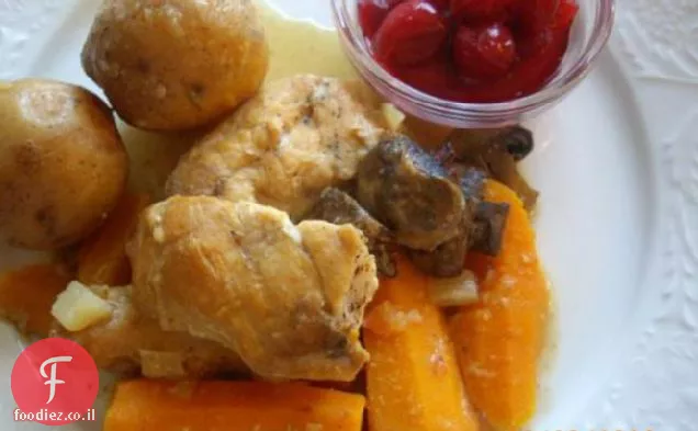 ארוחת תרנגול הודו בבישול איטי