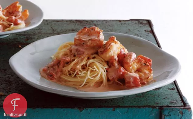 Capellini עם שרימפס ורוטב עגבניות שמנת