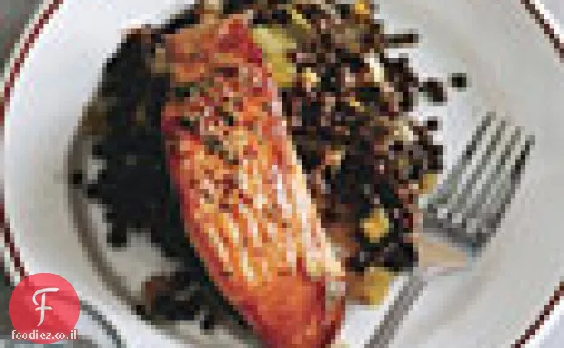 סלמון עם עדשים וחמאת חרדל עשבי תיבול (Saumon aux Lentilles)