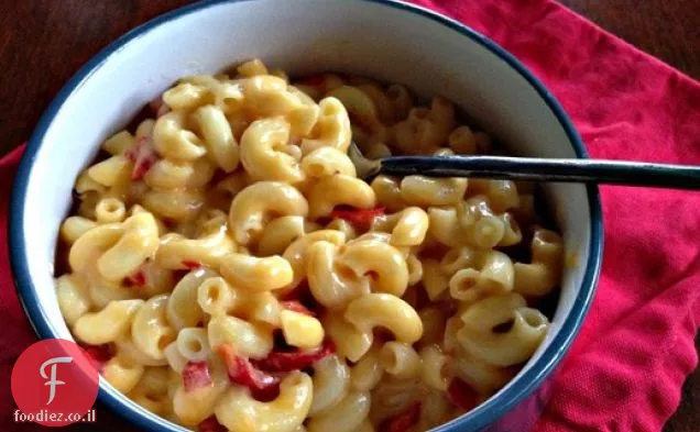 מקרוני צ'דר Stovetop וגבינה עם פלפל Peppadew