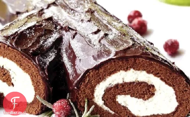 Buche de Noël עם Ganache