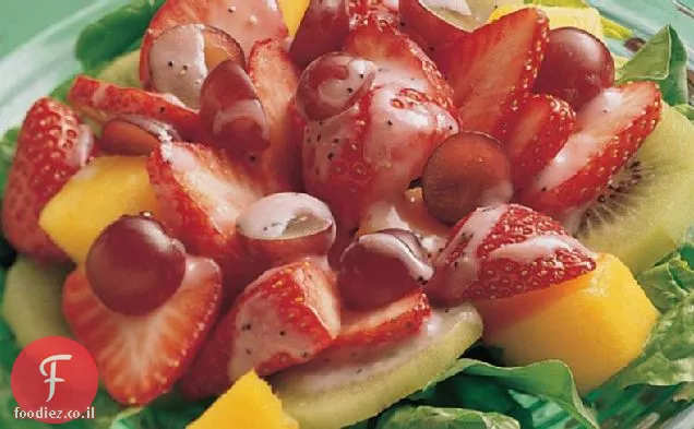 סלט פירות עם ויניגרט זרעי תות-פרג