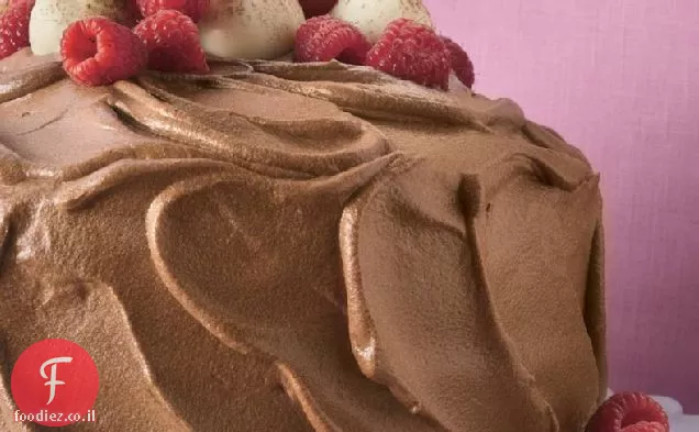 מוס שוקולד-עוגת פטל
