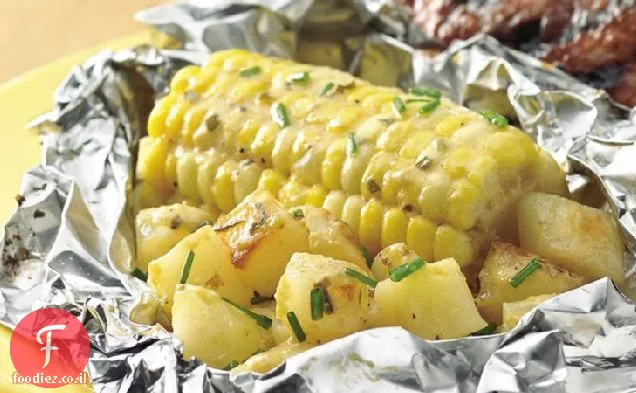 תירס גריל Bearnaise חבילות נייר תפוחי אדמה