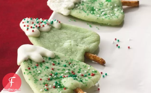 עוגיות עץ חג המולד מושלגות