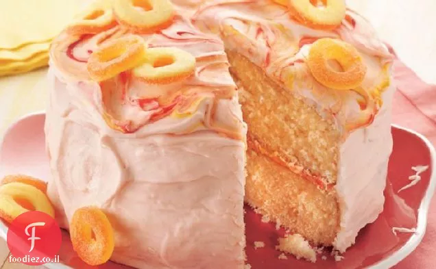 עוגת אפרסק עם ציפוי אפרסק חמוץ