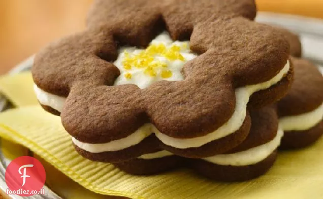 עוגיות סנדוויץ ' Gingersnap עם ציפוי חמאה לימון