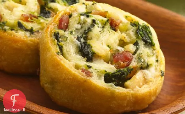 גבינה עוף ותרד Pinwheels