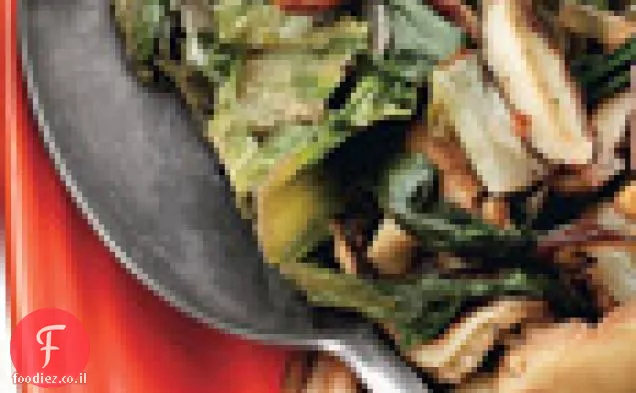Sauté של ירקות חורף פטריות Shiitake