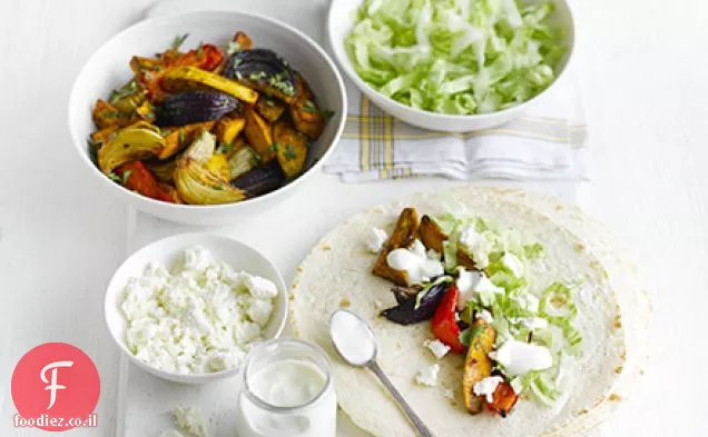 תפוח אדמה מתוק אפוי בתנור fajitas