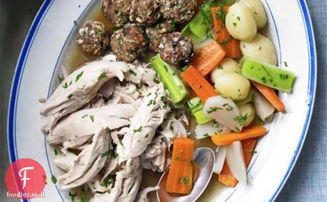 Poule au סיר עם כדורי מלית & קרם שום