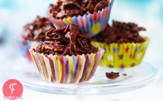 בישול עם ילדים: עוגות קורנפלקס שוקולד