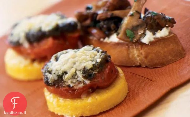 פטריות בר-Chèvre Crostini