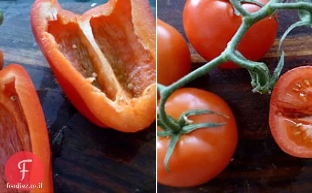 מרק עגבניות פלפל אדום קלוי עם קרם קשיו