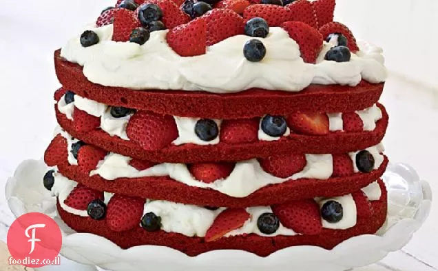 עוגה אדומה, לבנה וכחולה
