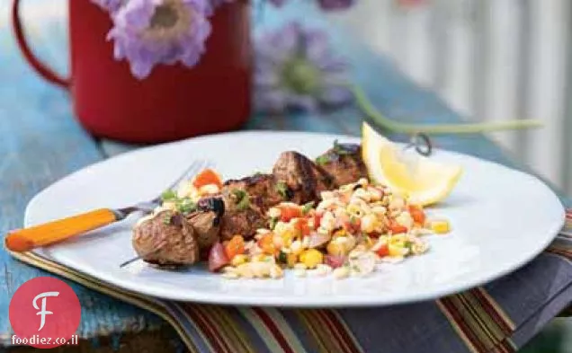 Orzo, תירס, סלט פלפל קלוי