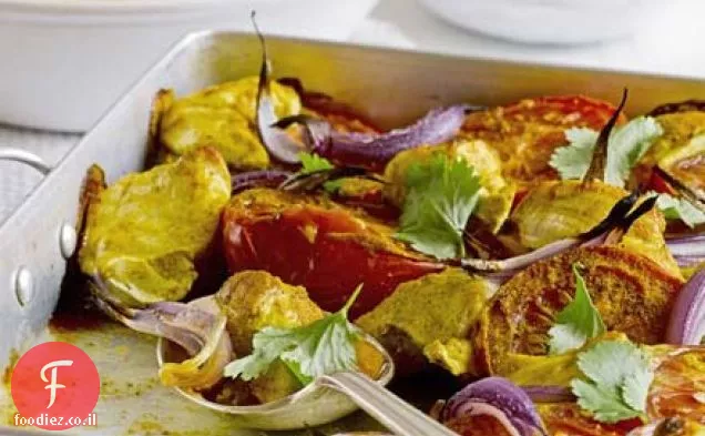 Masala עוף אפוי עם פילאף שקדים