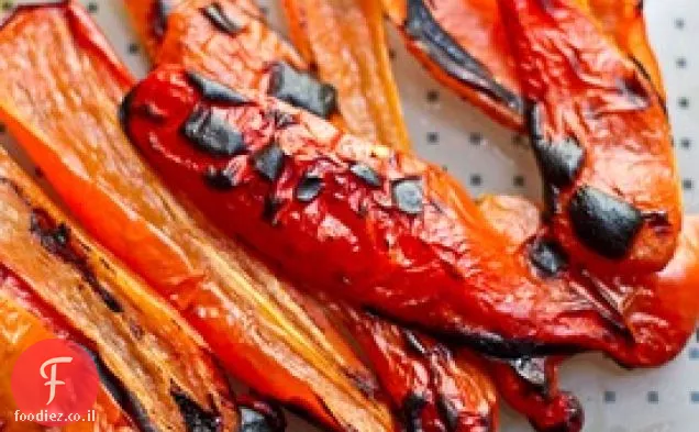 פלפל אדום צלוי Muhammara & מטבל אגוז עם טורטייה מתובל