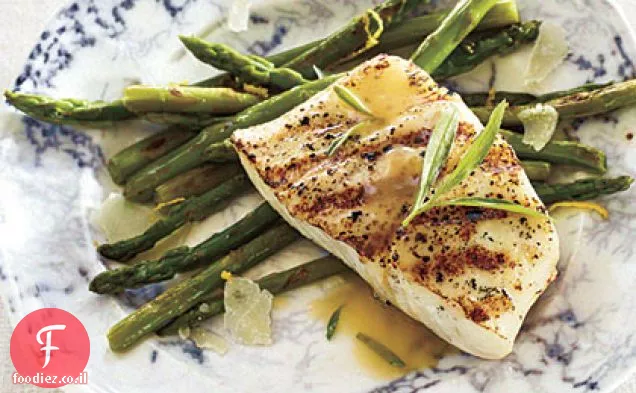 הליבוט בגריל עם טרגון Beurre Blanc