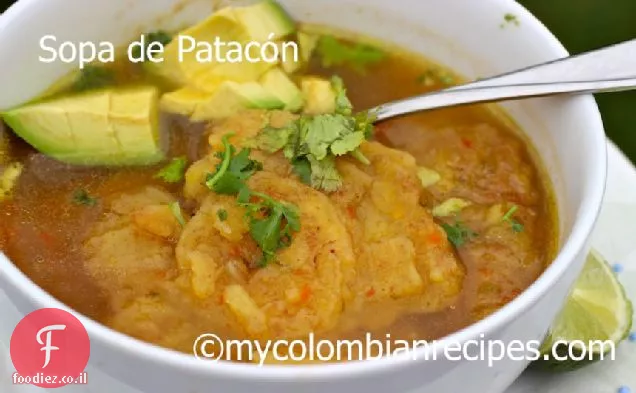 Sopa de Patacón (מרק פלנטיין ירוק מטוגן)