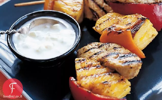 שיפודי הודו קארי עם מלפפון Raita