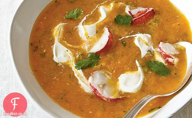 ירושה עגבניות Gazpacho עם לובסטר