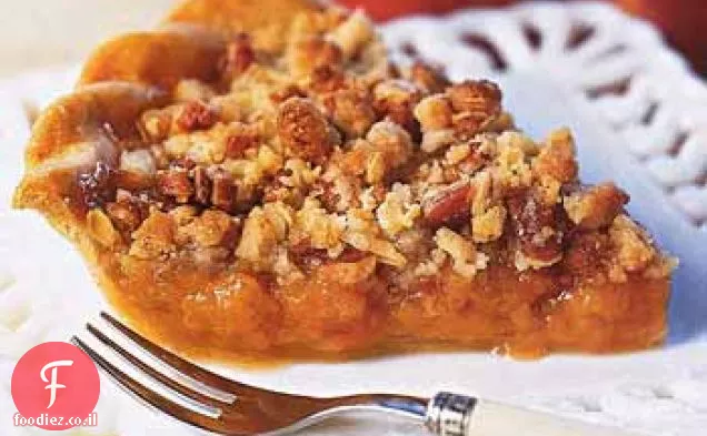 עוגת Streusel אפרסקים וקרם