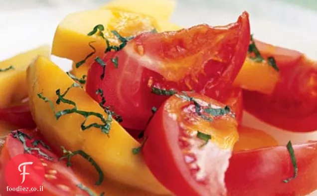 סלט עגבניות ומנגו עם קארי-תפוזים ויניגרט
