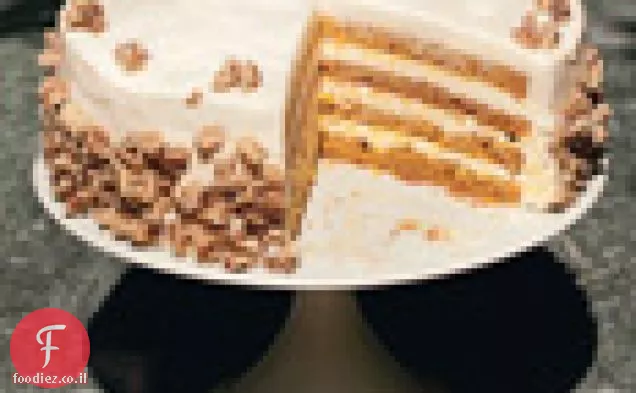 עוגת דלעת עם ארבע שכבות עם ציפוי גבינת שמנת תפוזים