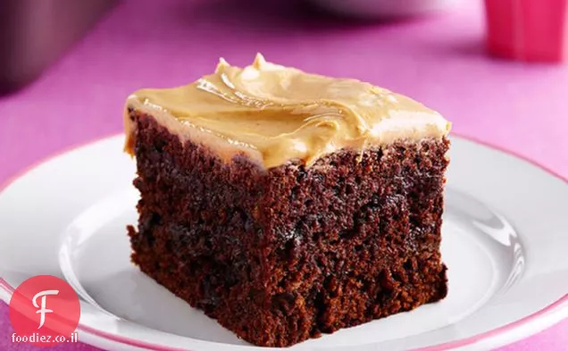 עוגת חטיפי שוקולד-חמאת בוטנים כפולה