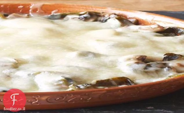 פונדו גבינה עם צ'ילי ופטריות