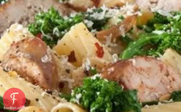 Rigatoni עם נקניק איטלקי וברוקולי רבה