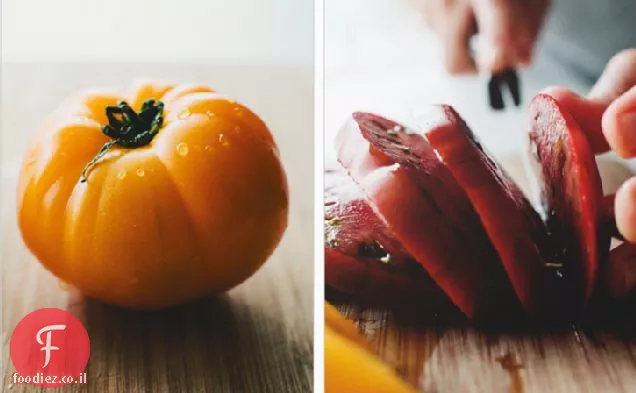 סלט עגבניות + בוראטה פשוט