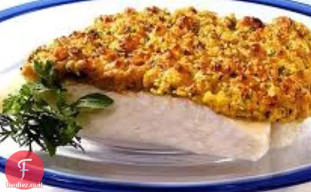 Scrod עם פירורי לחם Herbed