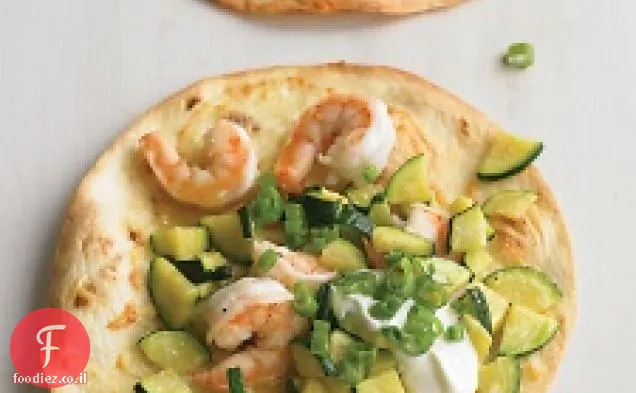 שרימפס וקישואים Tostadas