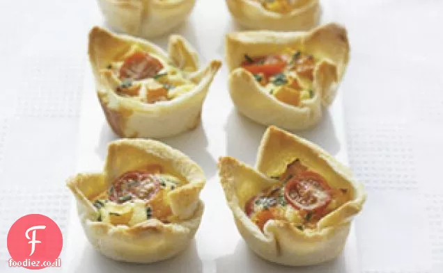 סקווש & Cherry Tomato Quiche Cups