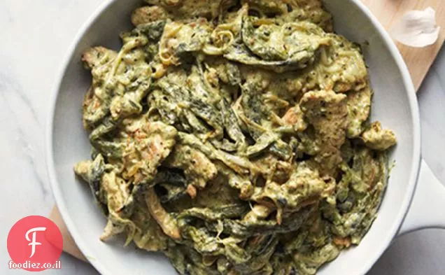 רצועות עוף בקרם Rajas Poblanas