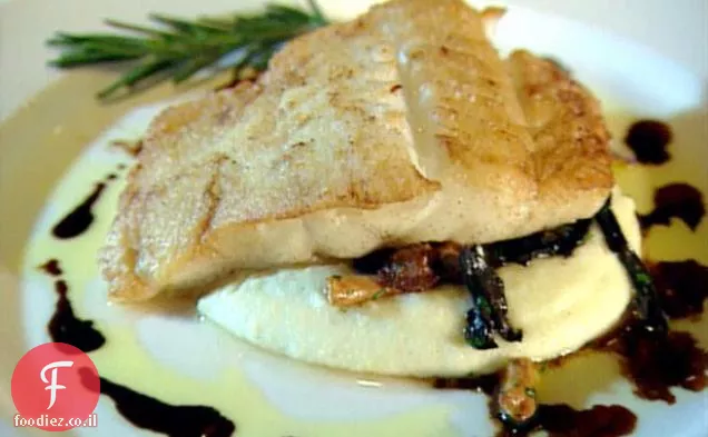 דגים עם פולנטה ופטריות: Merluzzo con Polenta e Funghi