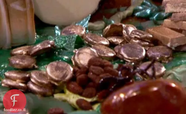 פסיפלורה קרמל מטבעות זהב, שוקולד מצופה קרמל שעועית קסם שקדים, וקינמון קרמל מקדמיה שוקולד ברים