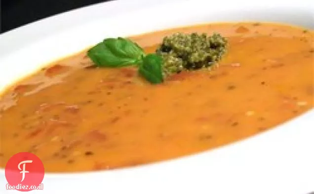 שמנת של מרק עגבניות עם פסטו