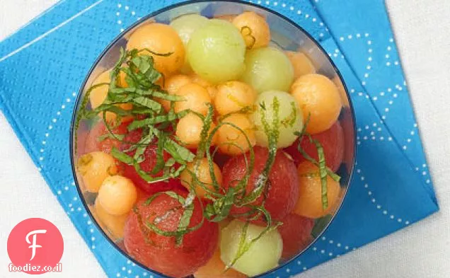 סלט מלון עם לימון-סירופ ג'ינג'ר