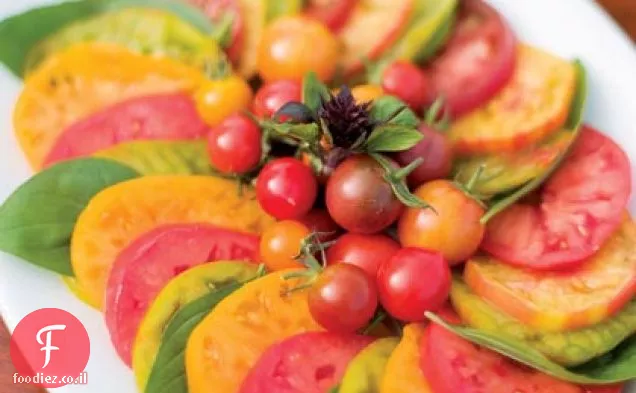 סלט עגבניות-בזיליקום עמוק בקיץ