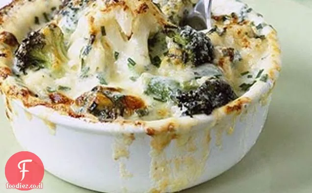 כרובית, ברוקולי & Gratin צ'דר בוגר