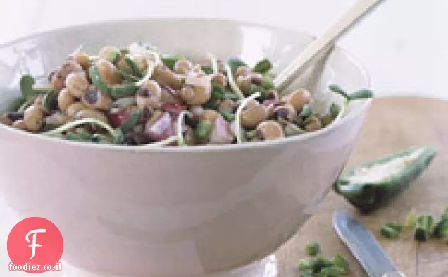 אפונה שחורה וסלט חלפיניו
