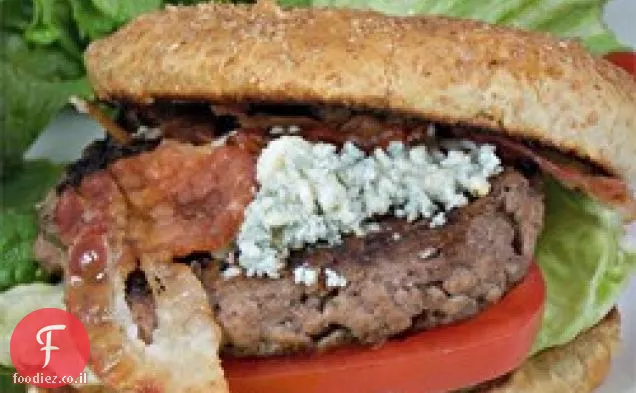 בייקון והמבורגרים עם גבינה כחולה