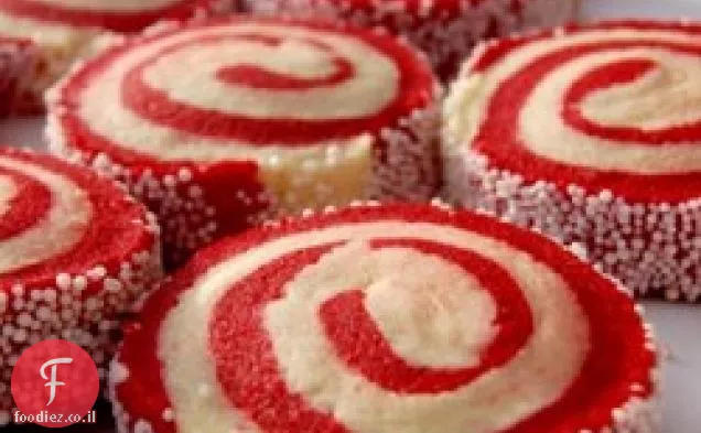 אדום ולבן Pinwheels עוגיות סוכר